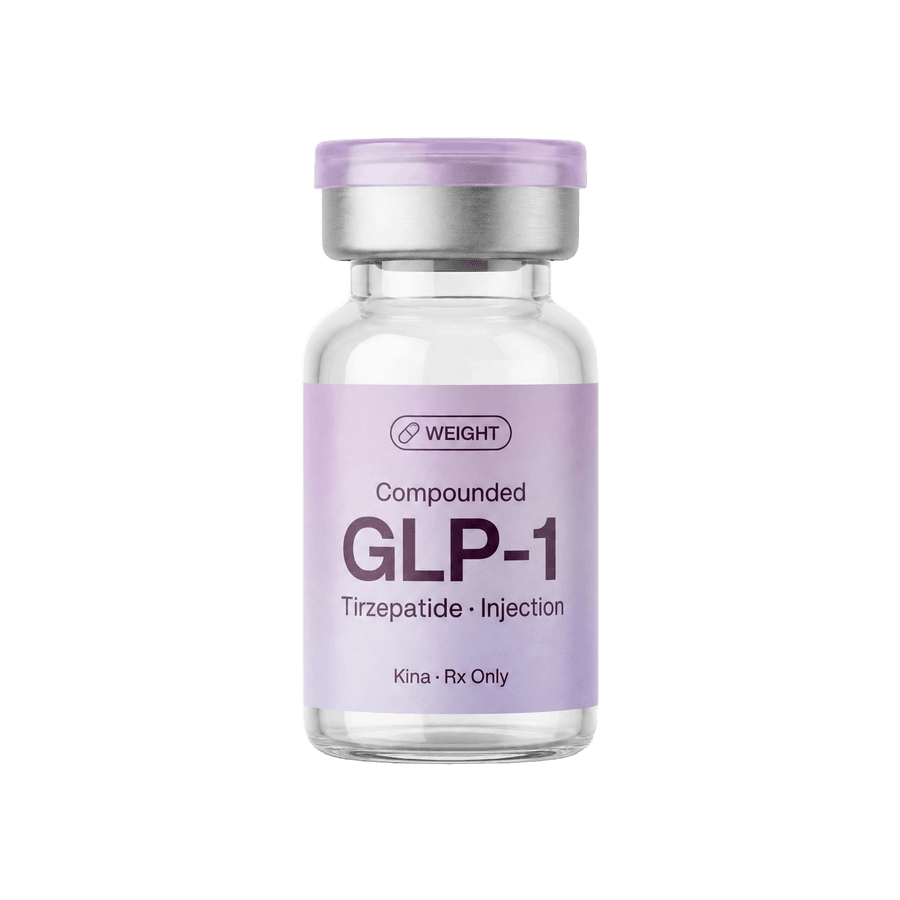 Compounded GLP-1 tirzepatide injection vial