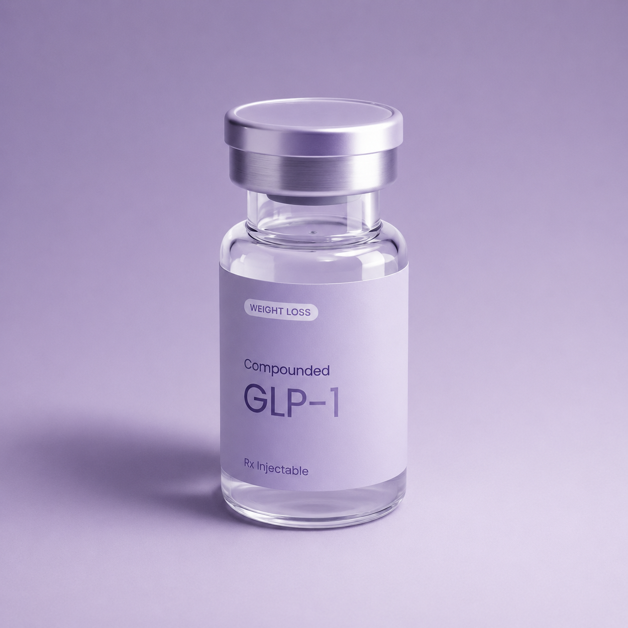 Compounded GLP-1 weight loss Rx injectable vial